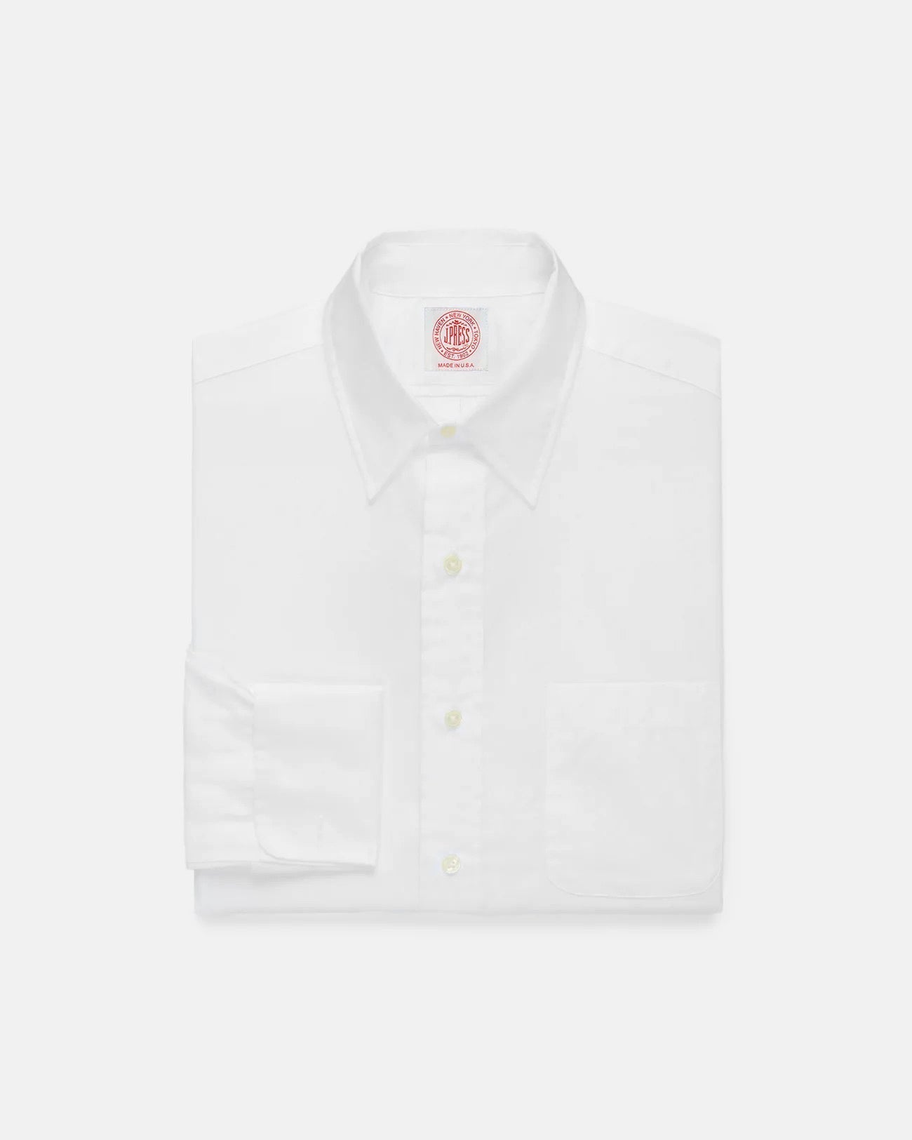 Made In Usa Broadcloth Point Collar French Cuff Dress Shirt Classic Fit
