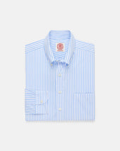 Made In Canada Light Butcher Stripe Button Down Shirt Classic Fit