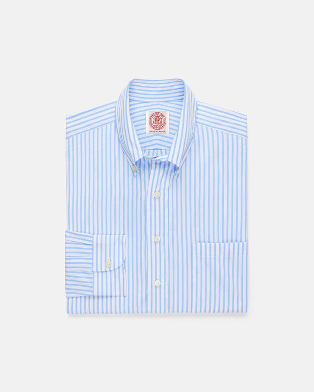 Made In Canada Light Butcher Stripe Button Down Shirt Classic Fit