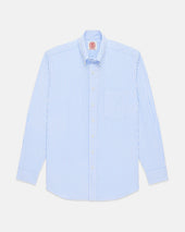 Made In Canada Light Butcher Stripe Button Down Shirt Classic Fit