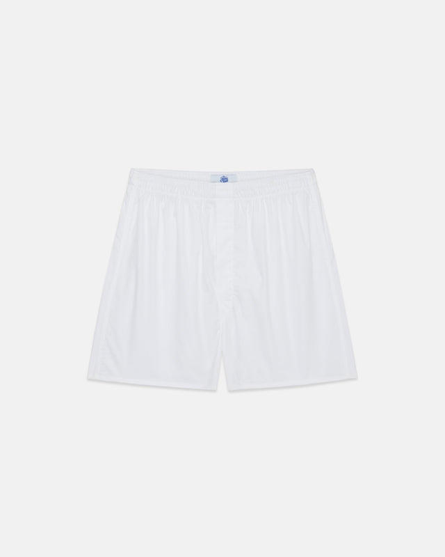 Made-in-Canada White Cotton Broadcloth Boxers