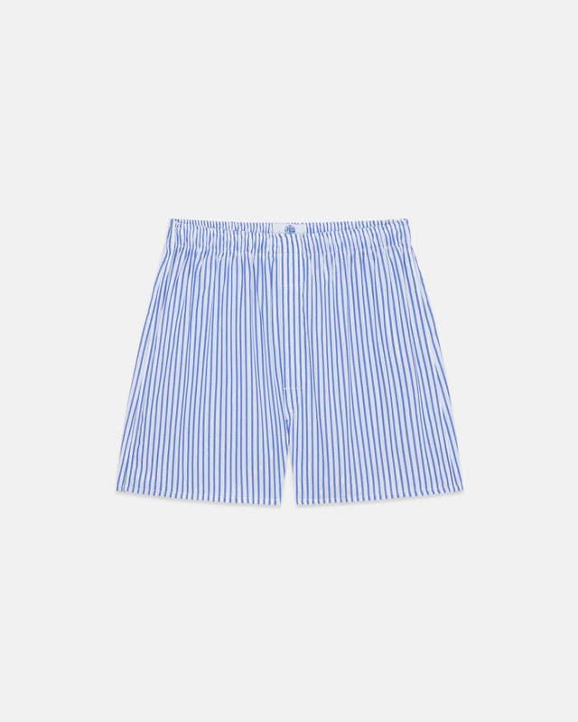 Made-in-Canada Blue Butcher Stripe Cotton Broadcloth Boxers