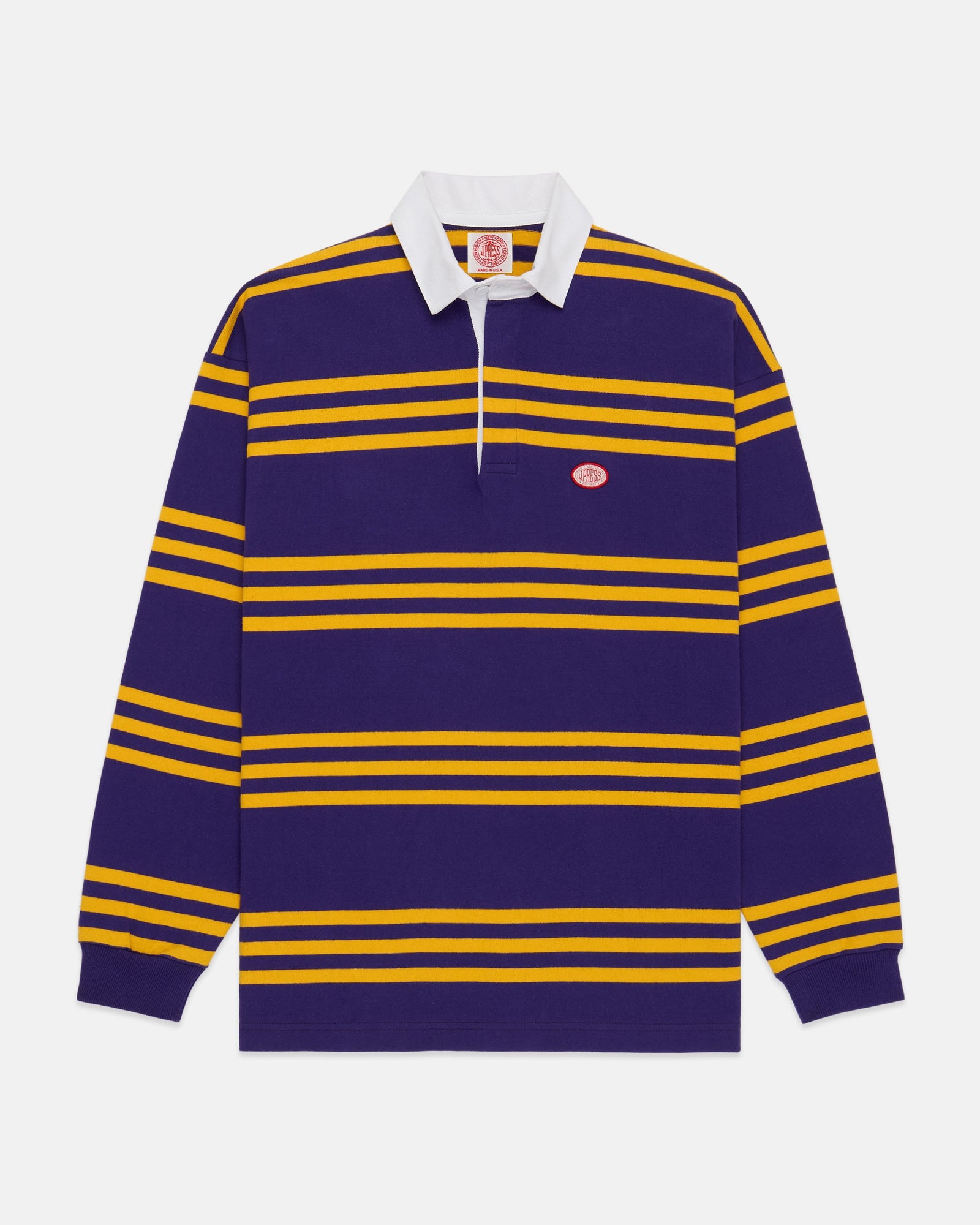 Made In Usa Purple Triple Stripe J Press Seal Cotton Rugby