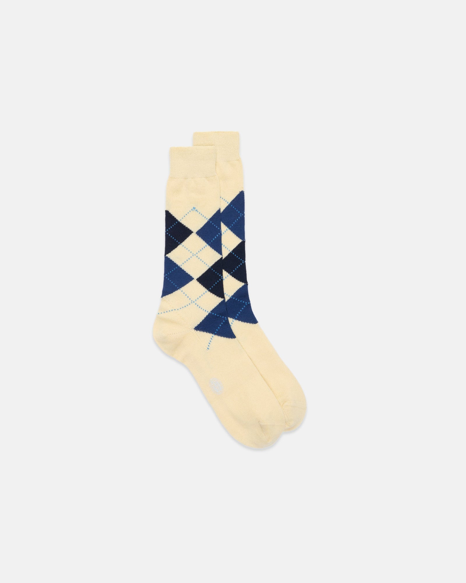 Made In Italy Navy Argyle Mid Calf Wool Socks