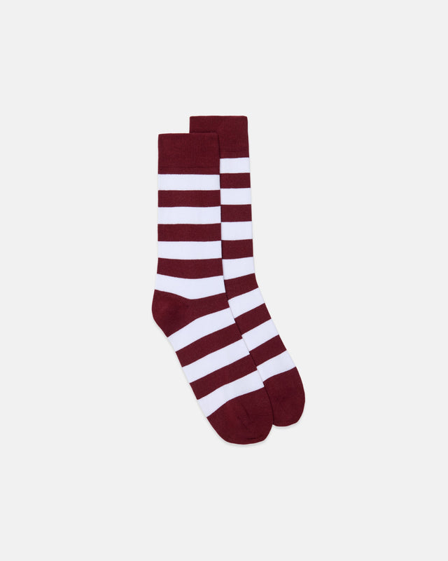 White Hoop Stripe Cotton Socks