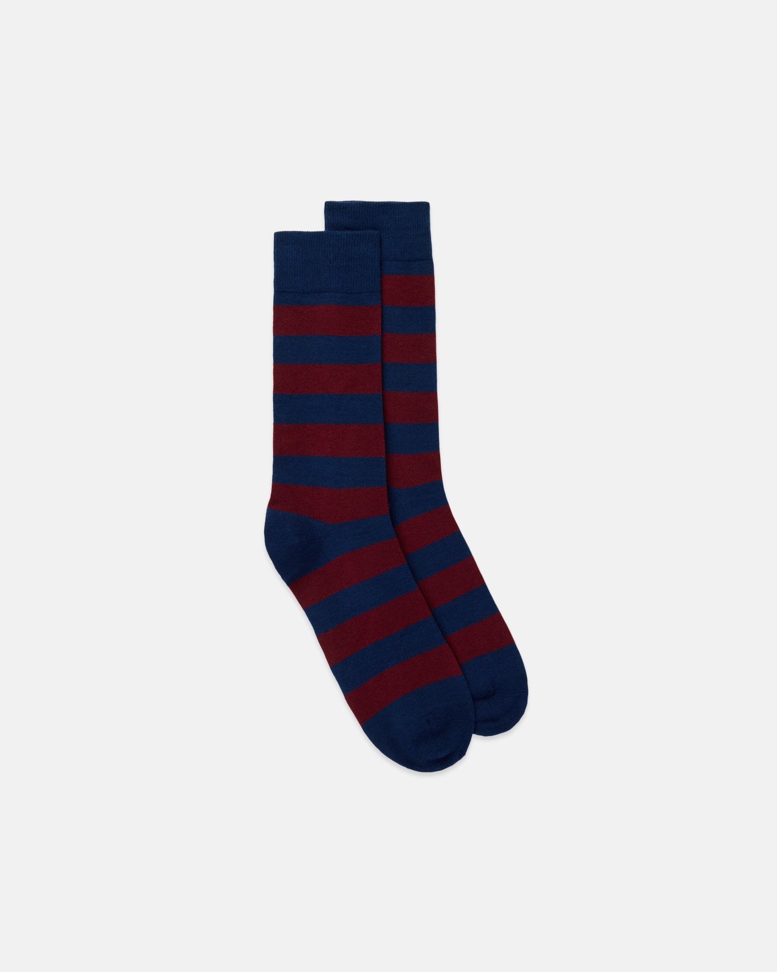 Burgundy Hoop Stripe Cotton Socks