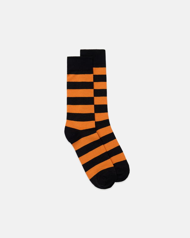 Orange Hoop Stripe Cotton Socks
