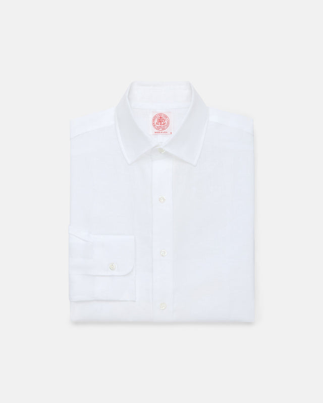 Made In Usa Thomas Mason Spread Collar Linen Shirt Classic Fit