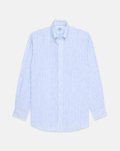 Made In Usa Thomas Mason Blazer Stripe Linen Shirt Classic Fit