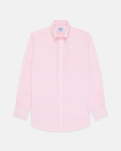 Made In Usa Thomas Mason Pink Linen Shirt Classic Fit