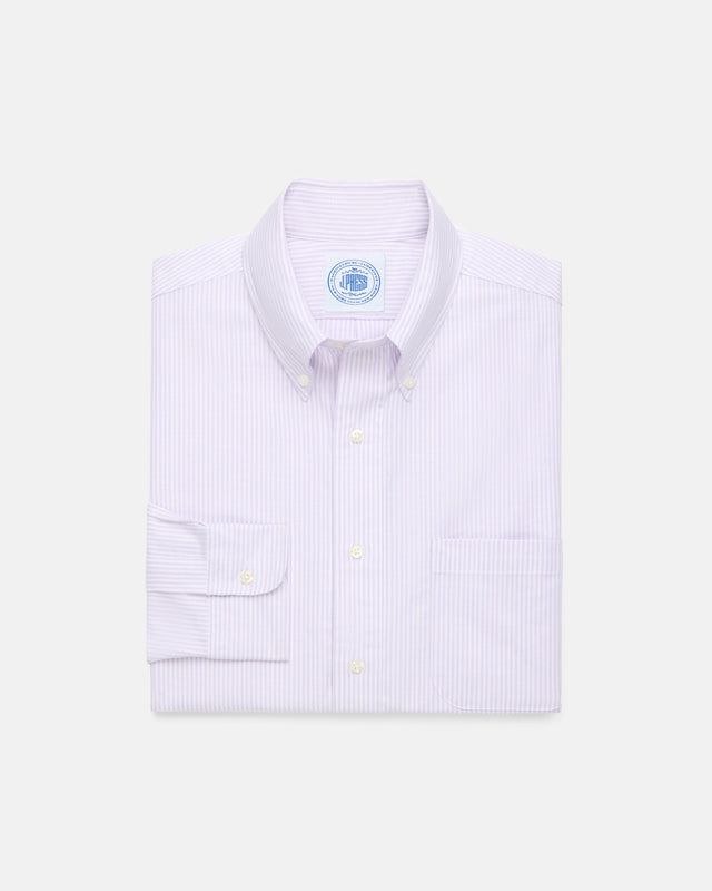 Made In Usa Light Purple University Stripe Oxford Shirt Classic Fit