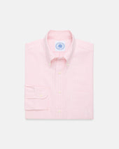 Made In Usa Pink Candy Stripe Oxford Cloth Dress Shirt Classic Fit