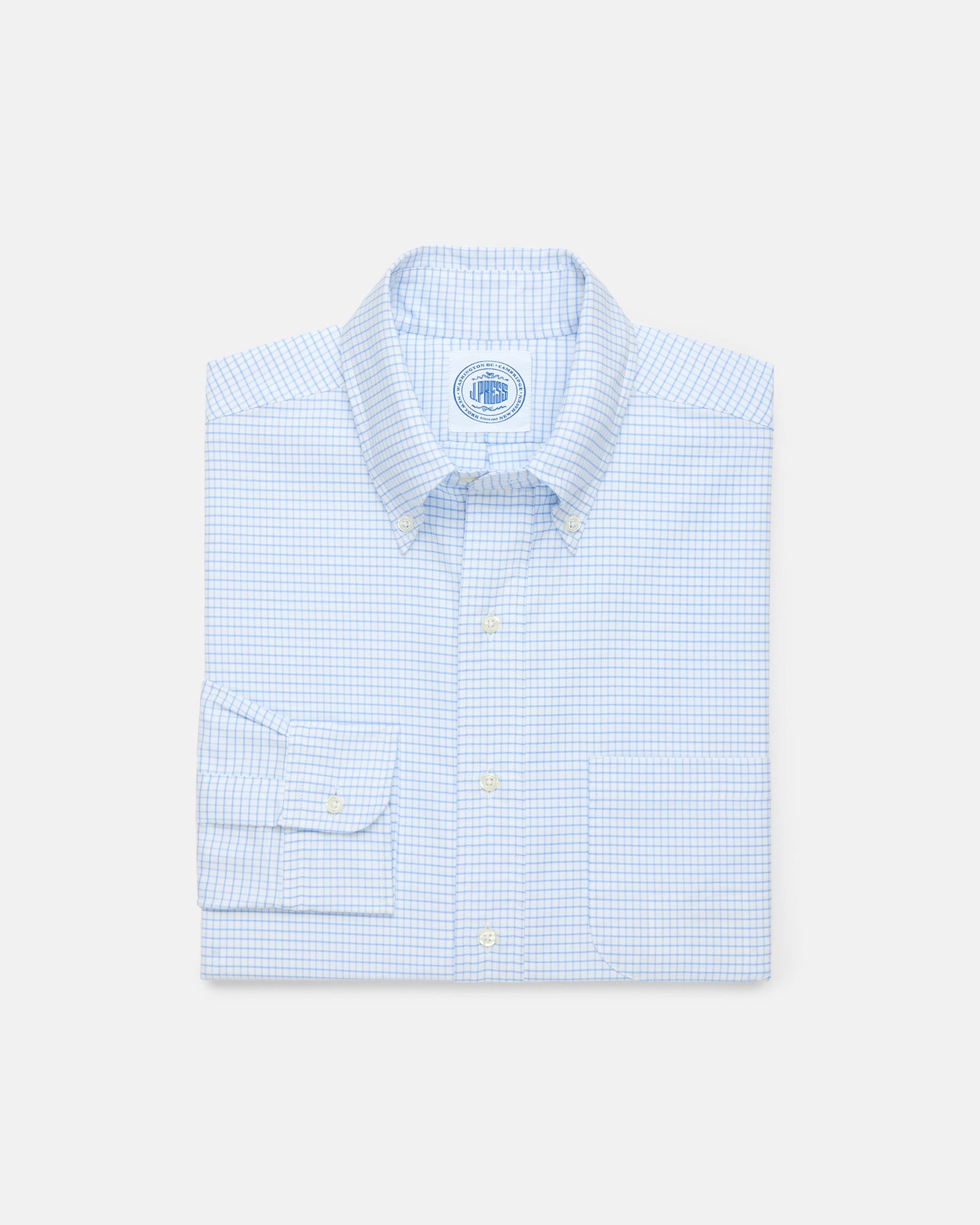 Made In Usa Light Tattersall Oxford Cloth Button Down Shirt Classic Fit