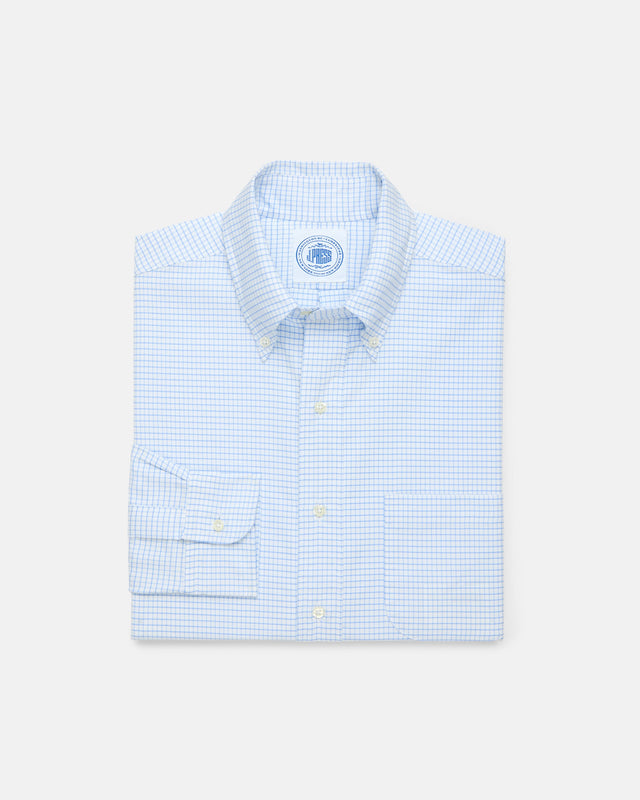 Made In Usa Light Tattersall Oxford Cloth Button Down Shirt Classic Fit