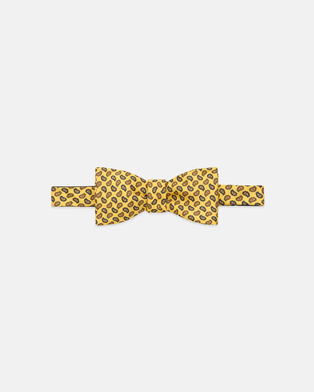 Made In Uk Printed Pine Silk Bow Tie