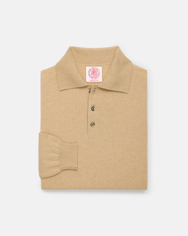 Made In Italy Cashmere Long Sleeve Polo