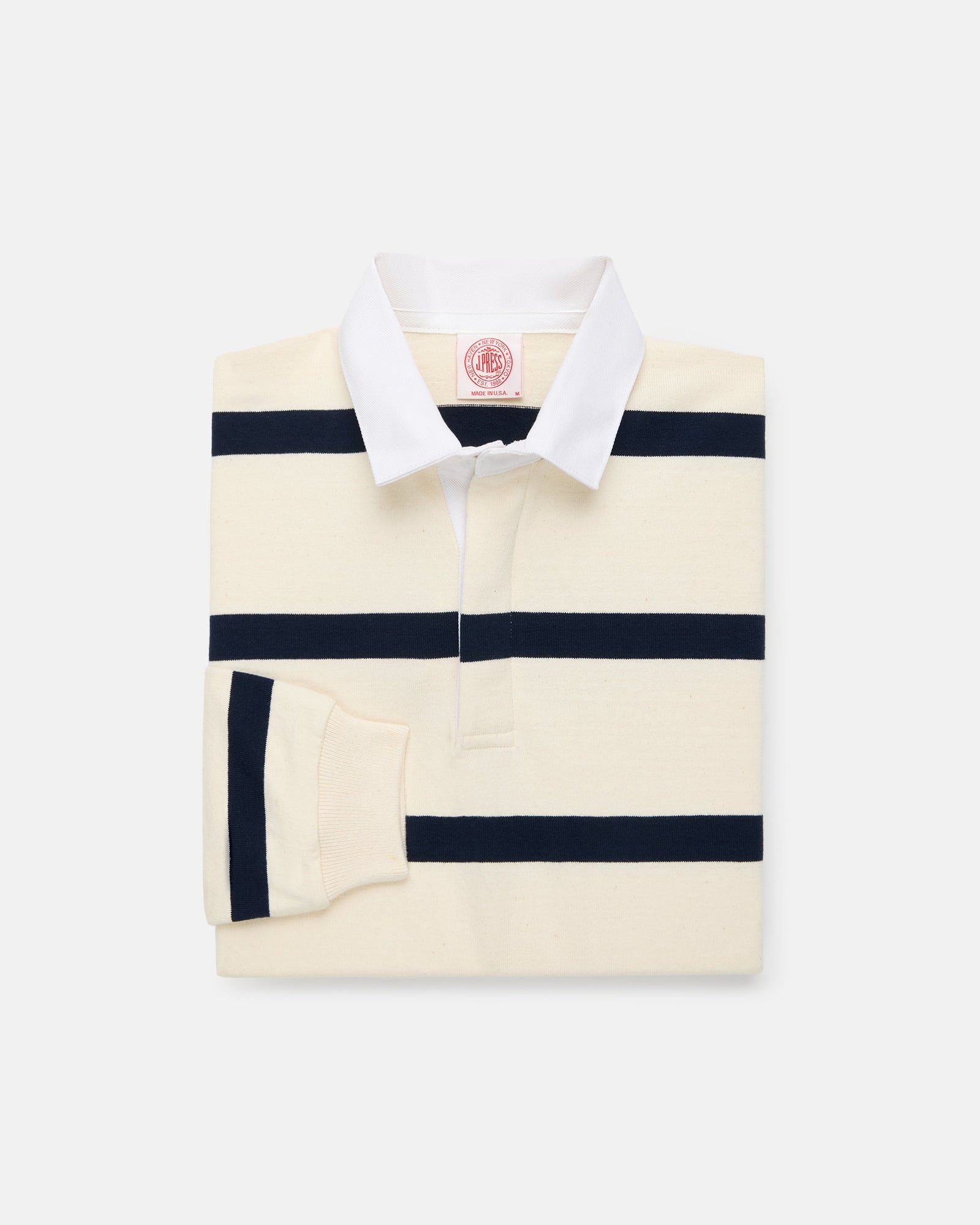 Made In Usa Natural Bar Stripe Cotton Rugby