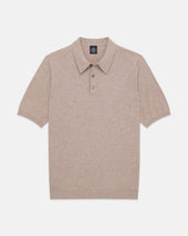 Light Brown High Twist Cotton Polo Trim Fit