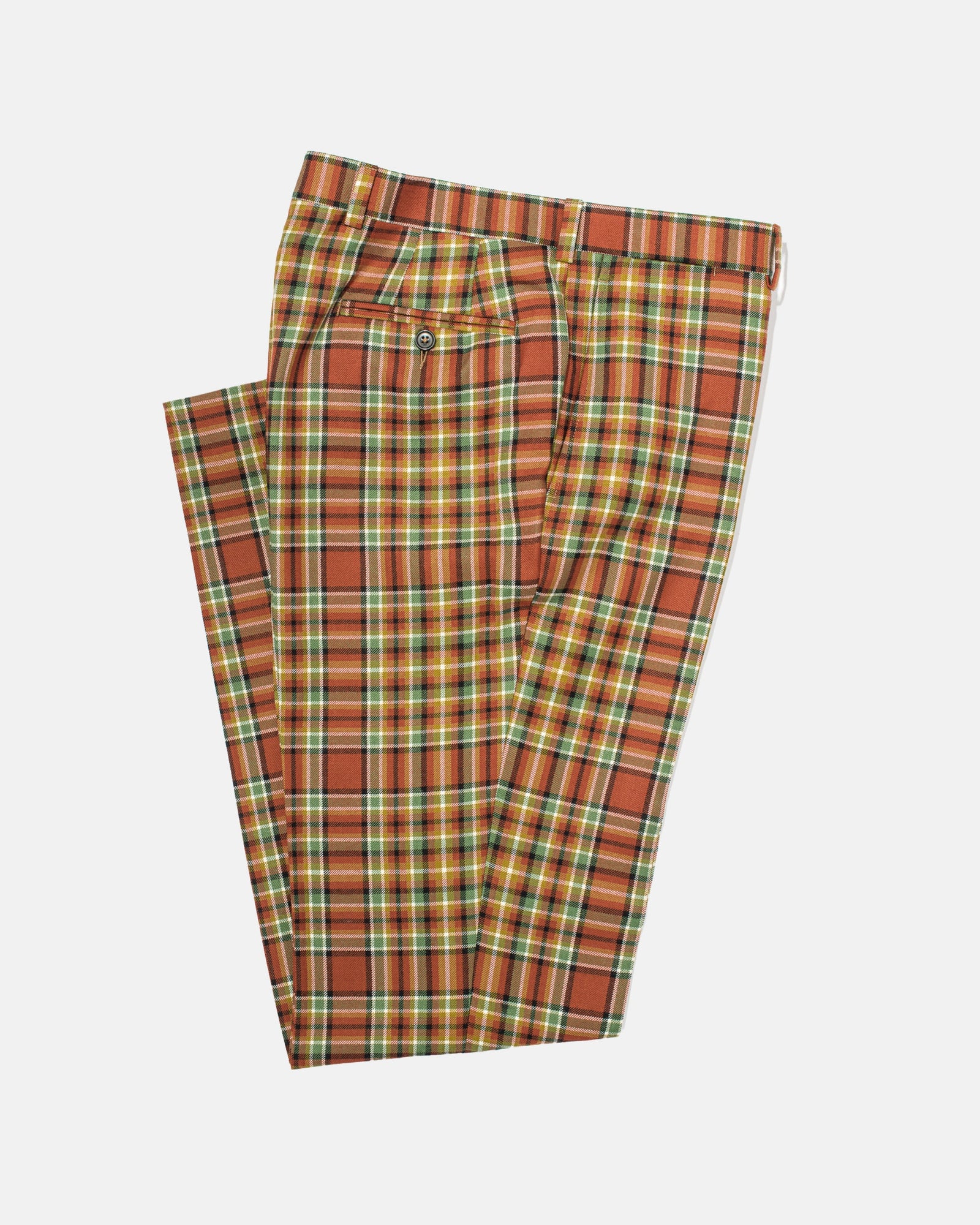 Made In Canada Green Navy Tartan Wool Trouser
