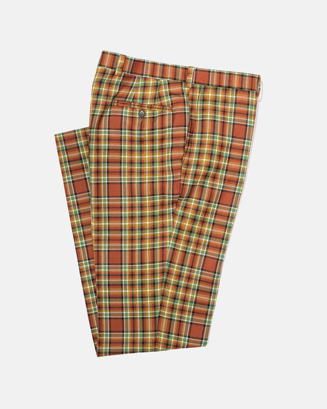Made In Canada Green Navy Tartan Wool Trouser