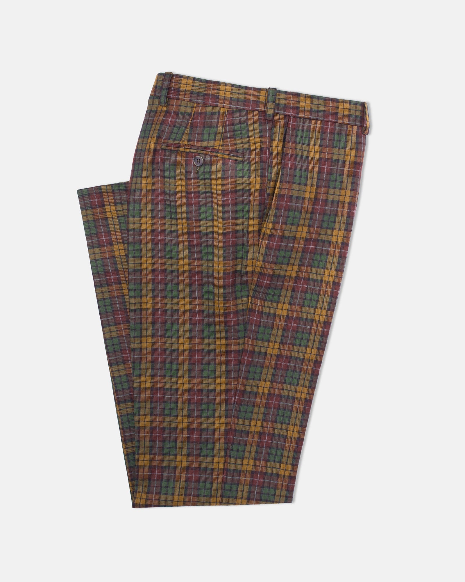 Made In Canada Red Gold Green Tartan Wool Trouser