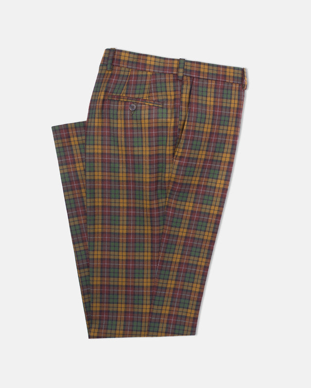 Made In Canada Red Gold Green Tartan Wool Trouser