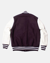 Burgundy Wool Varsity Jacket - Trim Fit
