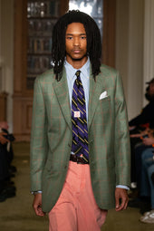 Made In Canada Green Windowpane Wool Silk Sport Coat