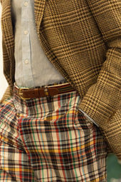 Made In Usa Gold Red Blue Authentic Madras Shorts
