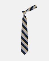 Made In Uk Navy Yellow Stripe Mogador Tie