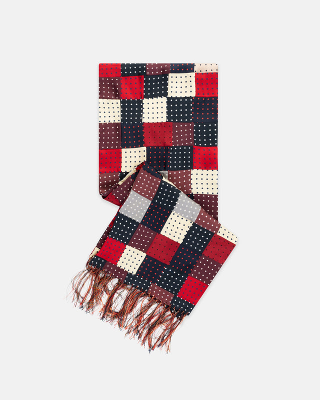 Made In Usa Patchwork Polka Dot Silk Scarf