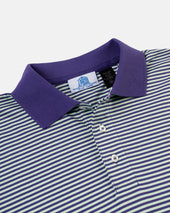 Short Sleeve Stripe Polo Light Green Light Blue