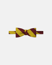 Made In Usa Gold Guard Stripe Silk Repp Bow Tie