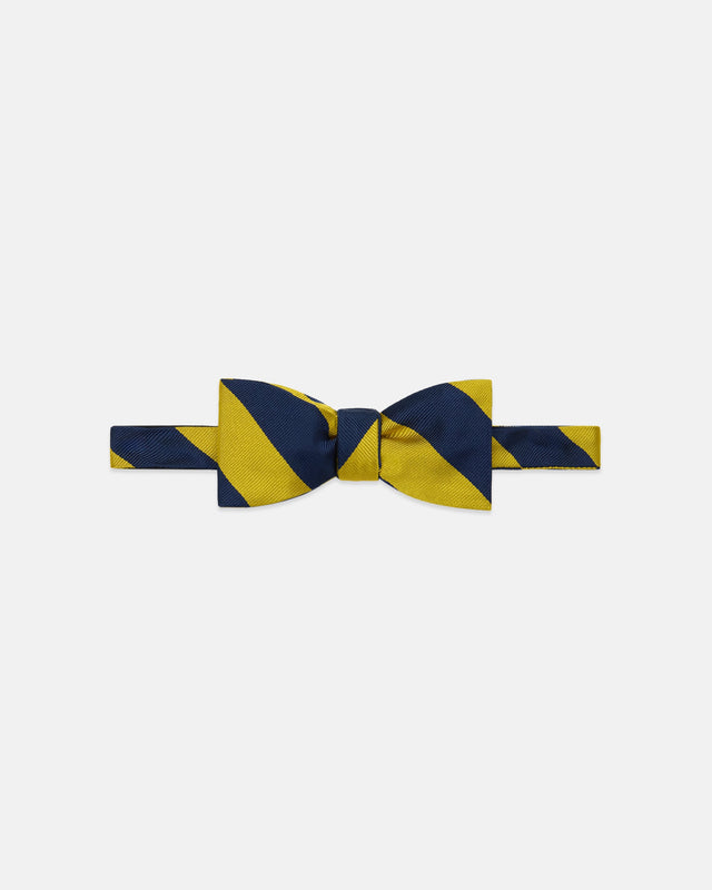 Made In Usa Gold Guard Stripe Silk Repp Bow Tie