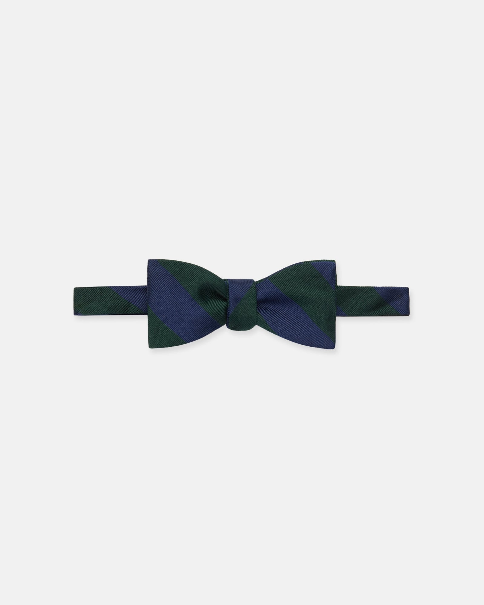 Made In Usa Green Guard Stripe Silk Repp Bow Tie