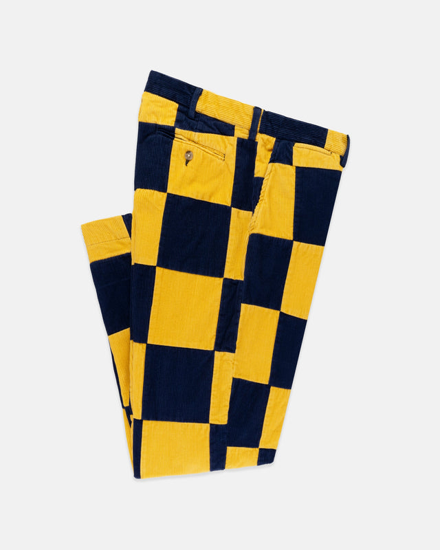 Yellow Patchwork Corduroy Pant