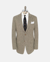 Made In Usa Tan Herringbone Cotton Sport Coat