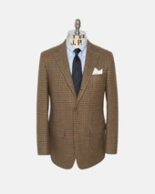 Made In Usa Olive Check Linen Wool Sport Coat