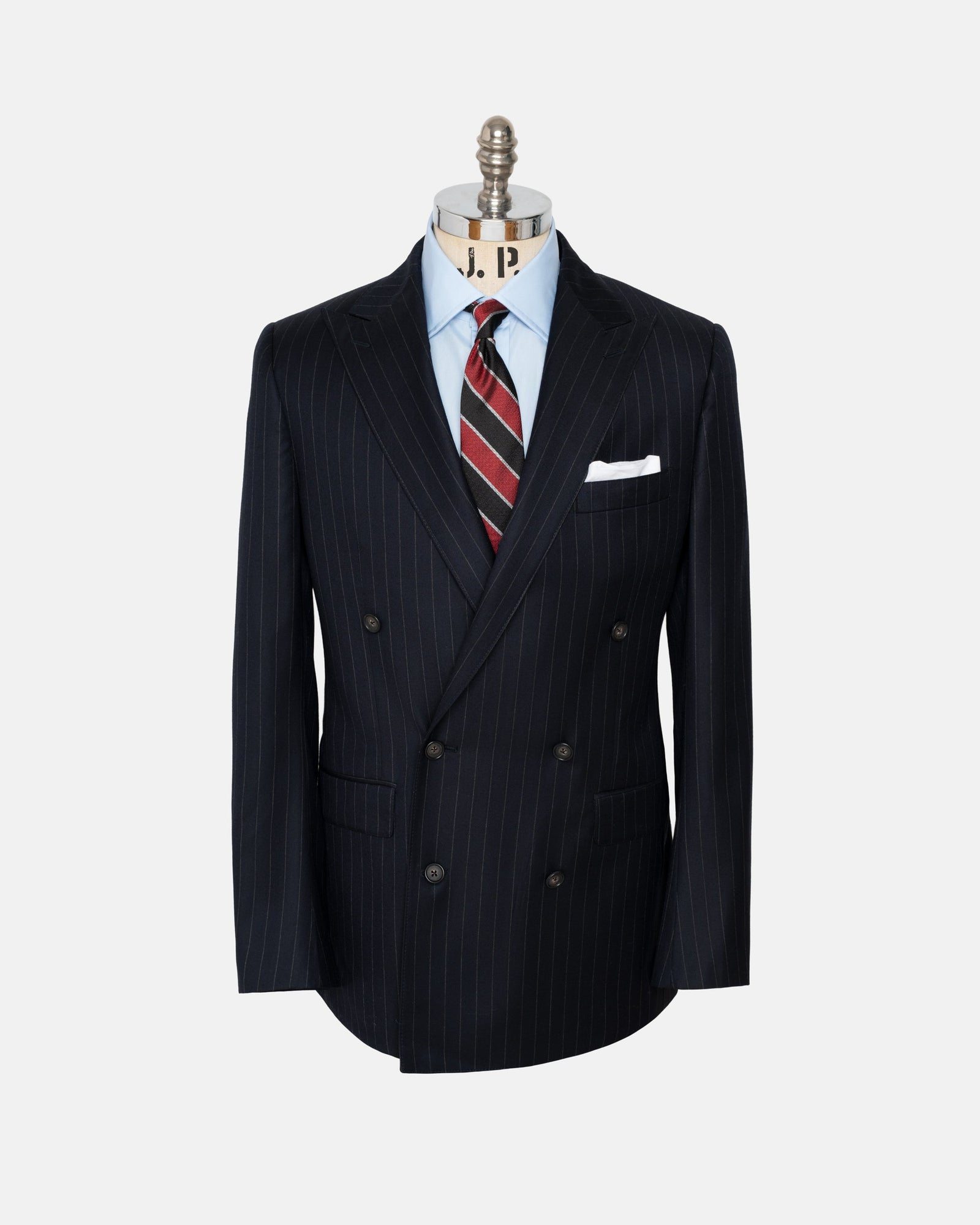 Made-in-USA Navy Chalkstripe Double-Breasted Suit
