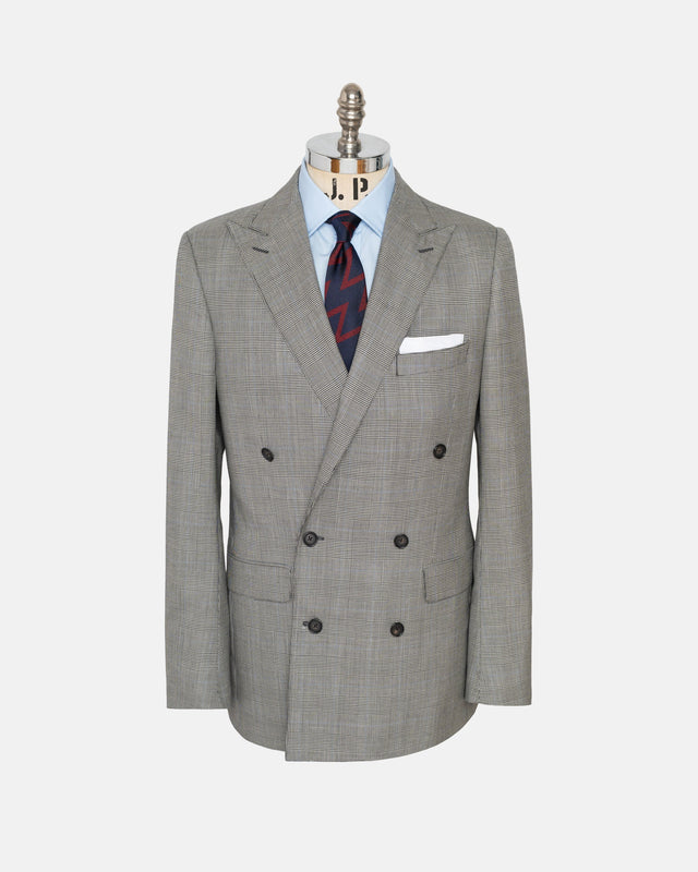Made In Usa Black Glen Plaid Double Breasted Suit