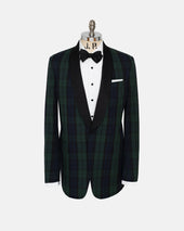 Made-in-USA Black Watch Tartan Seersucker Dinner Jacket