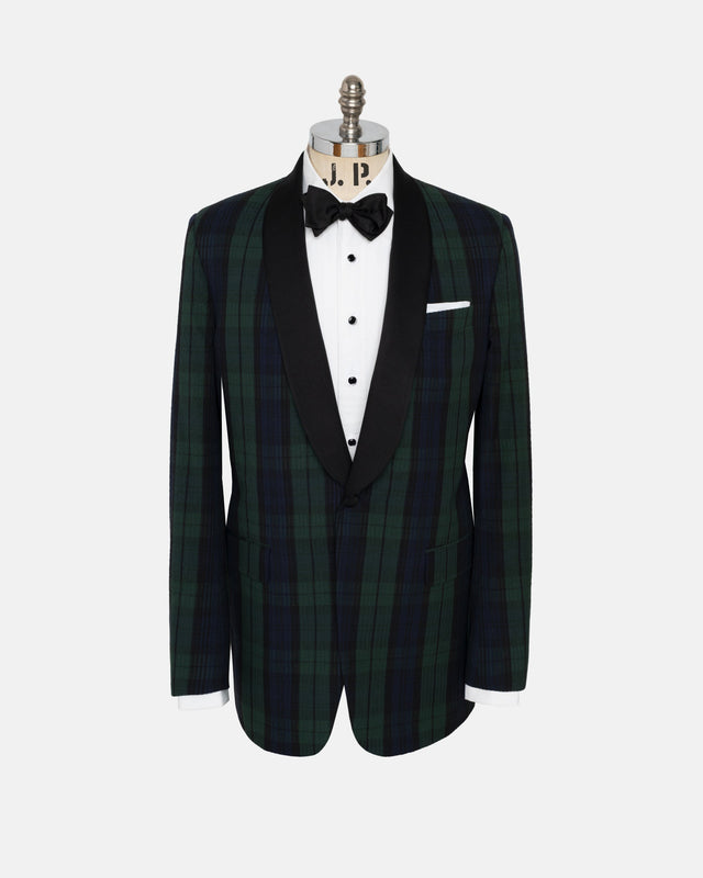 Made-in-USA Black Watch Tartan Seersucker Dinner Jacket