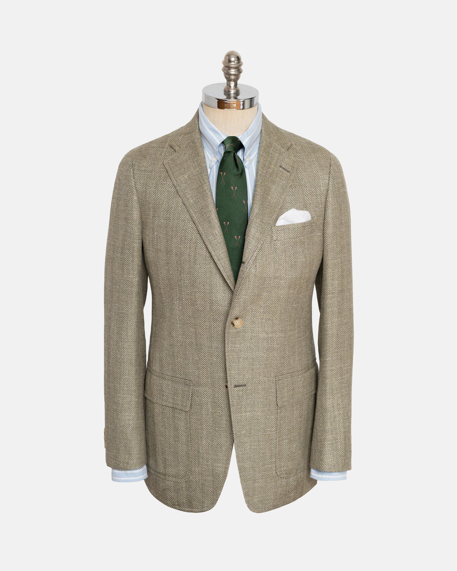 Made In Usa Herringbone Wool Silk Sport Coat