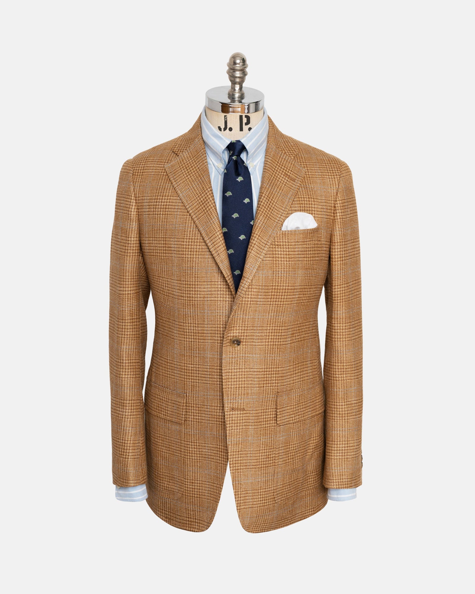 Made In Usa Light Brown Prince Of Wales Sport Coat