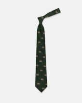 Made In Uk Green Four Wise Monkeys Club Tie