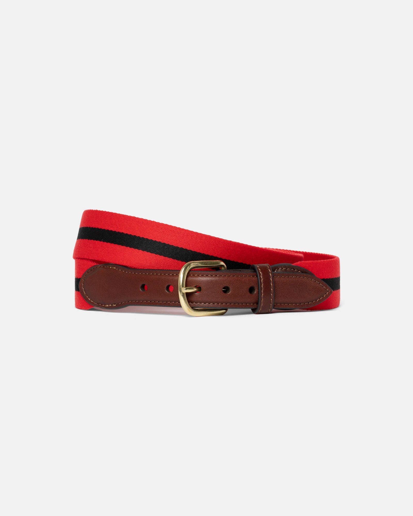 Made In Usa Red Black Striped Surcingle Belt
