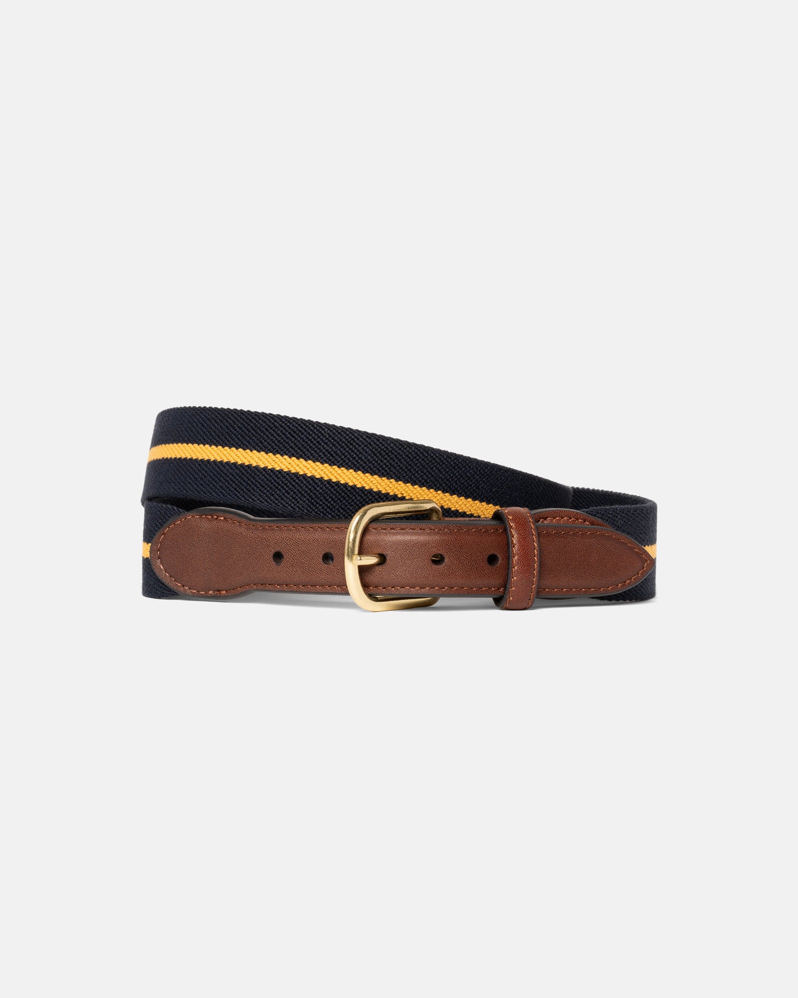 Made In Usa Gold Striped Belgian Stretch Surcingle Belt