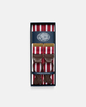 Made In England Red White Striped Barathea Braces