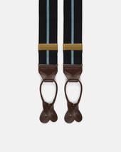 Made In England Light Blue Striped Barathea Braces