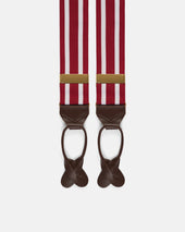 Made In England Red White Striped Barathea Braces